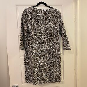 Old Navy Leopard Print Ponte Knit Dress with 3/4-length Sleeves Size Large